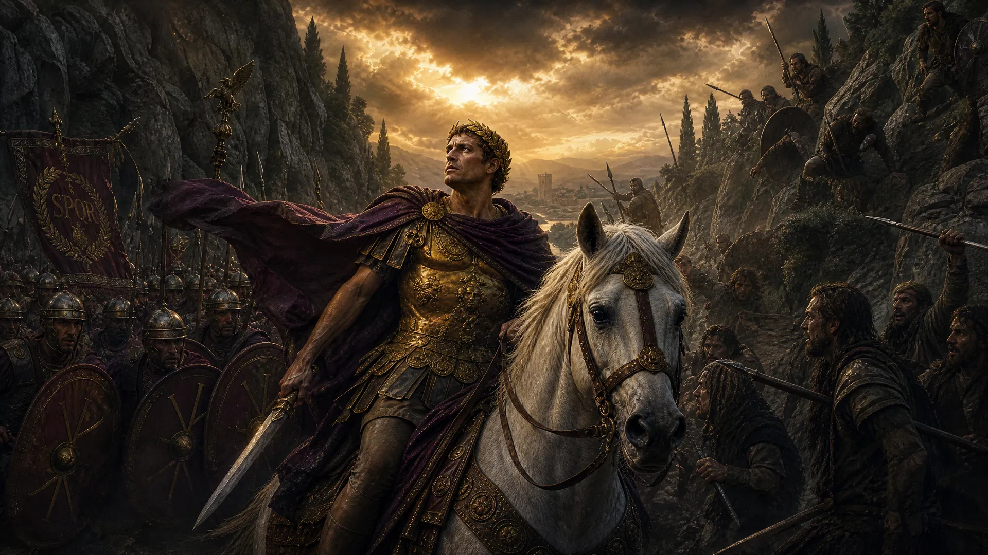 Constantine II riding into the ambush near Aquileia